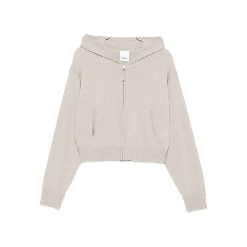 Allude Hooded Zip-up Cardigan