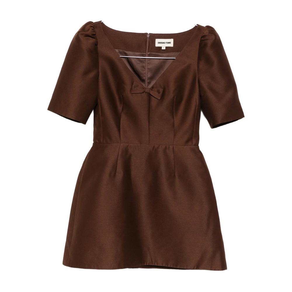 Shushu/tong Bow-detailing Puff-sleeve Dress