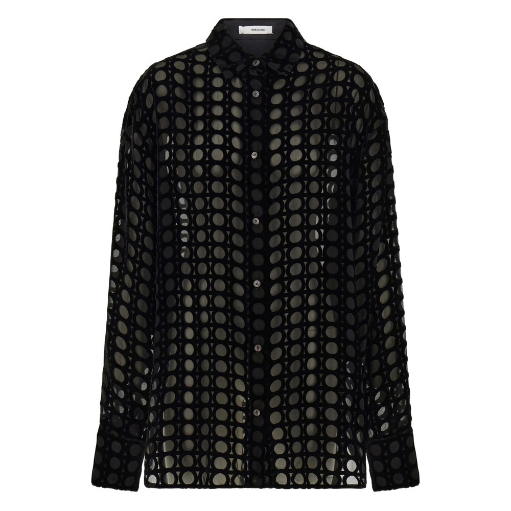 Ferragamo Devoré-effect Velvet Shirt