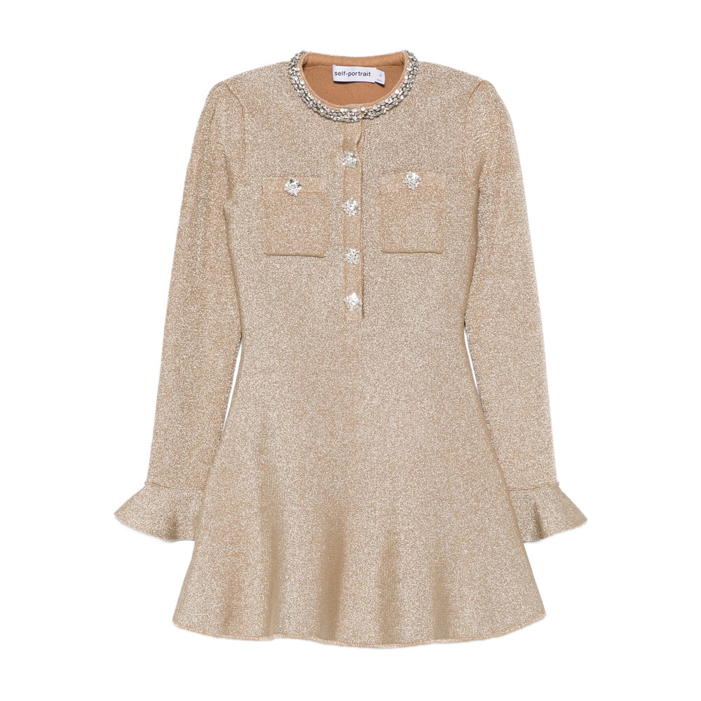 Self-portrait Embellished Ruffled Mini Dress