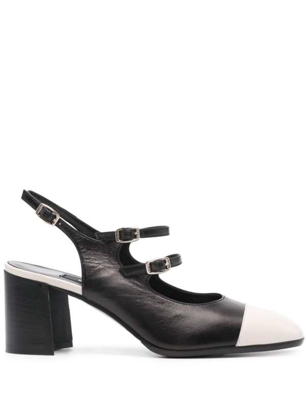 Papaya 60mm leather pumps