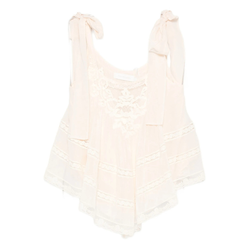 Zimmermann Tie-shoulder Lace Top