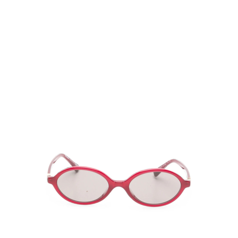 Miu Miu Logo-plaque Oval-frame Sunglasses