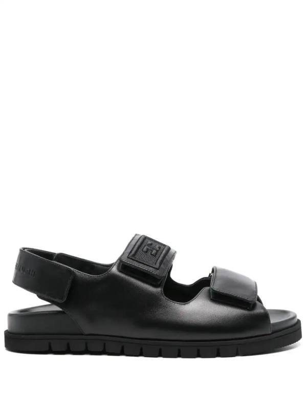 leather flat sandals
