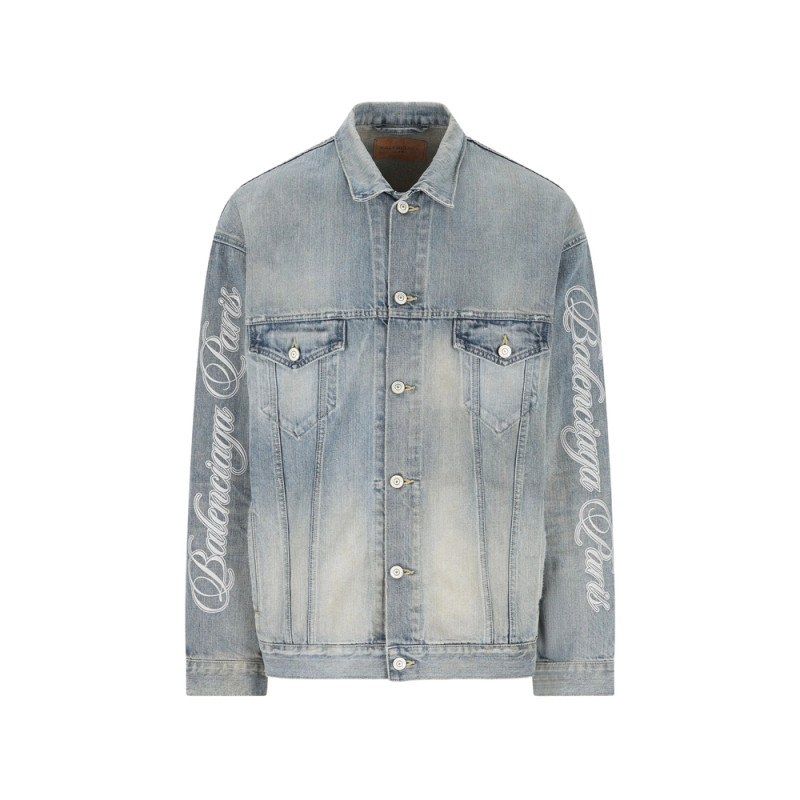 Balenciaga Lettering Denim Jacket