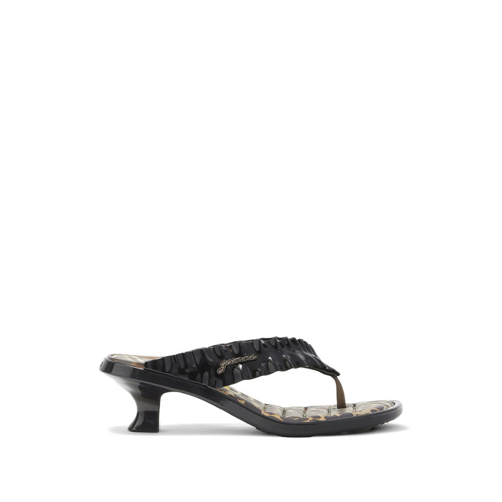 Ganni X Melissa Leopard-print Heeled Sandals