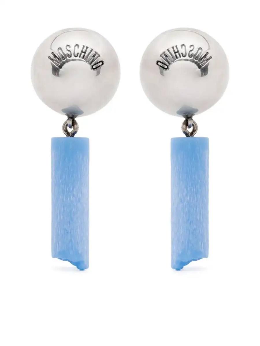 logo-engraved clip-on earrings