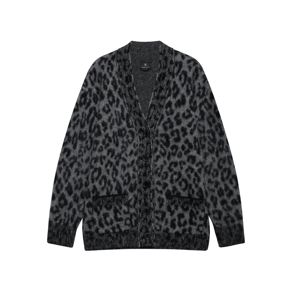 Anine Bing Banks Leopard-print Button Cardigan