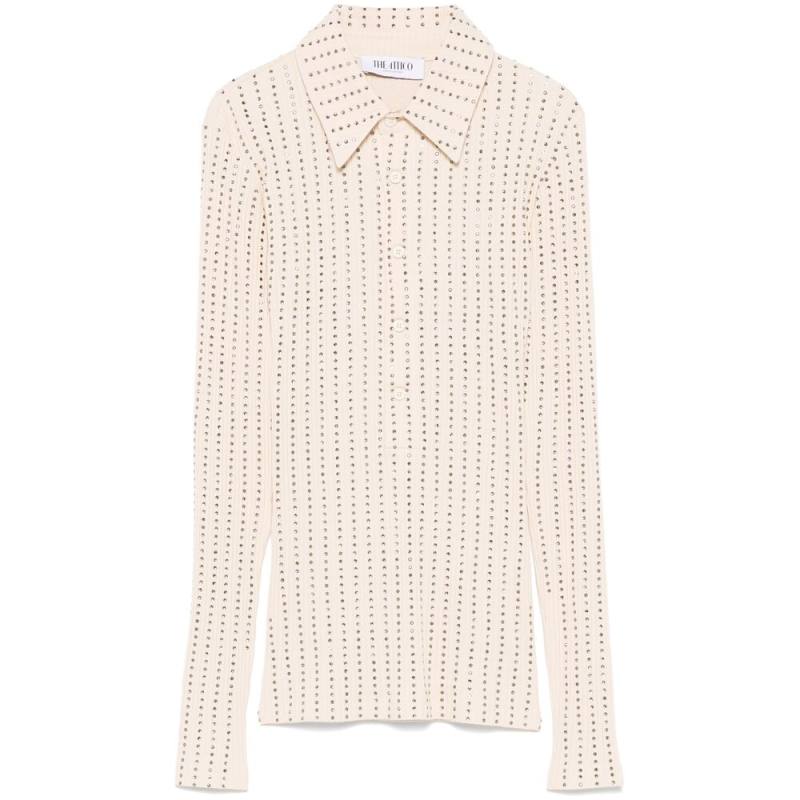 The Attico Rhinestone-embellished Polo Shirt