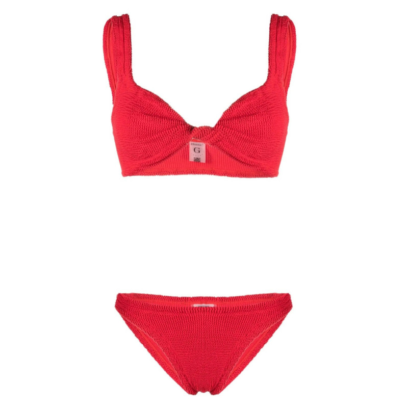 Hunza G Twist-detail Crinkle Bikini Set