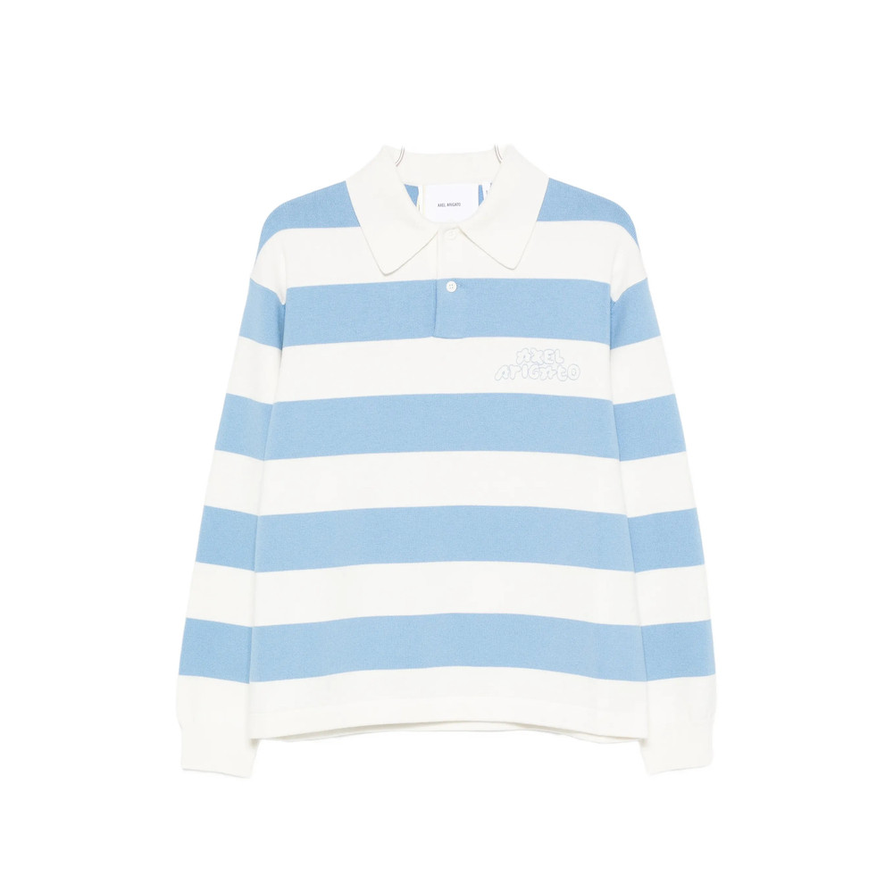 Axel Arigato Rey Striped-pattern Logo-embroidery Polo Sweater
