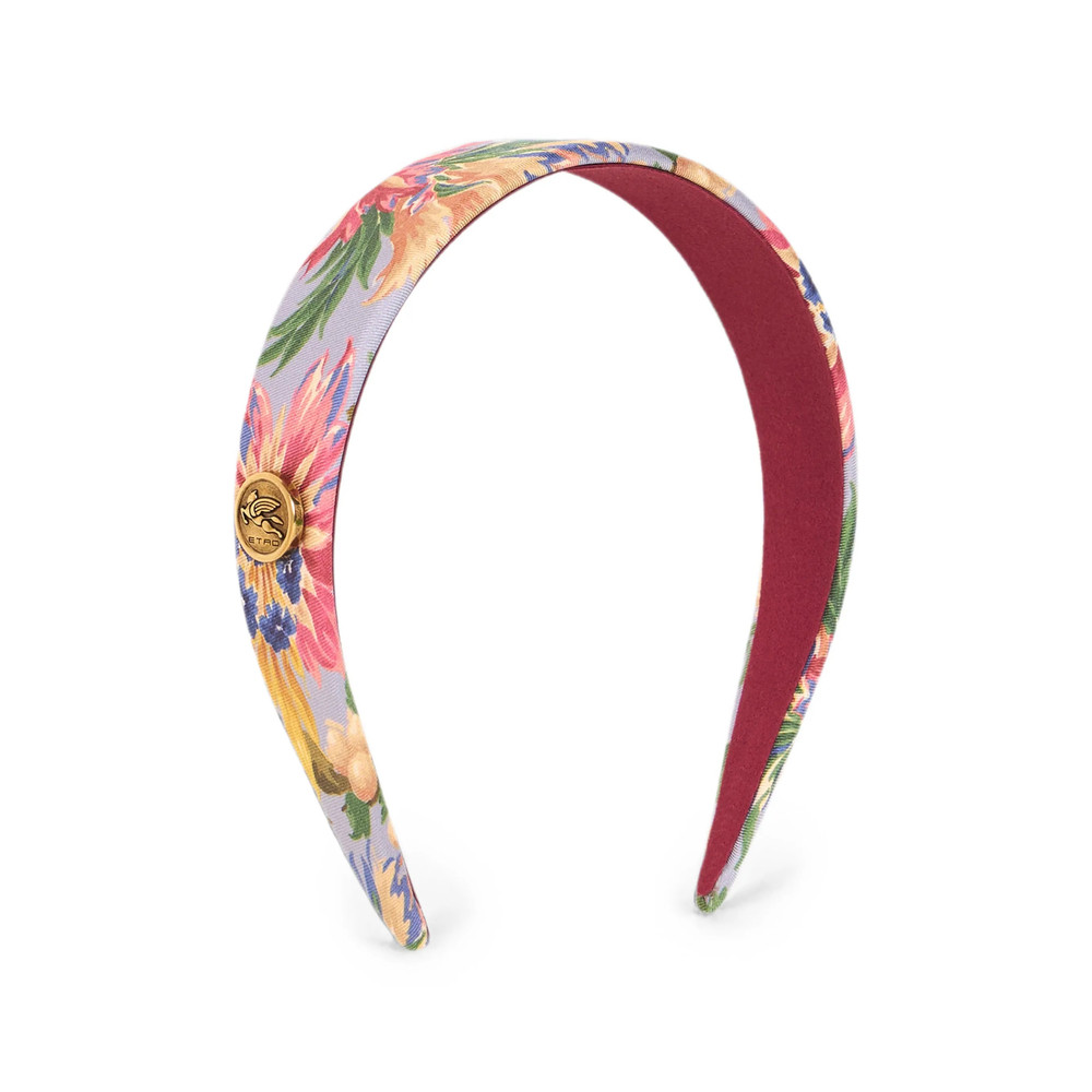 Etro Silk Hair Band With Floral Motif