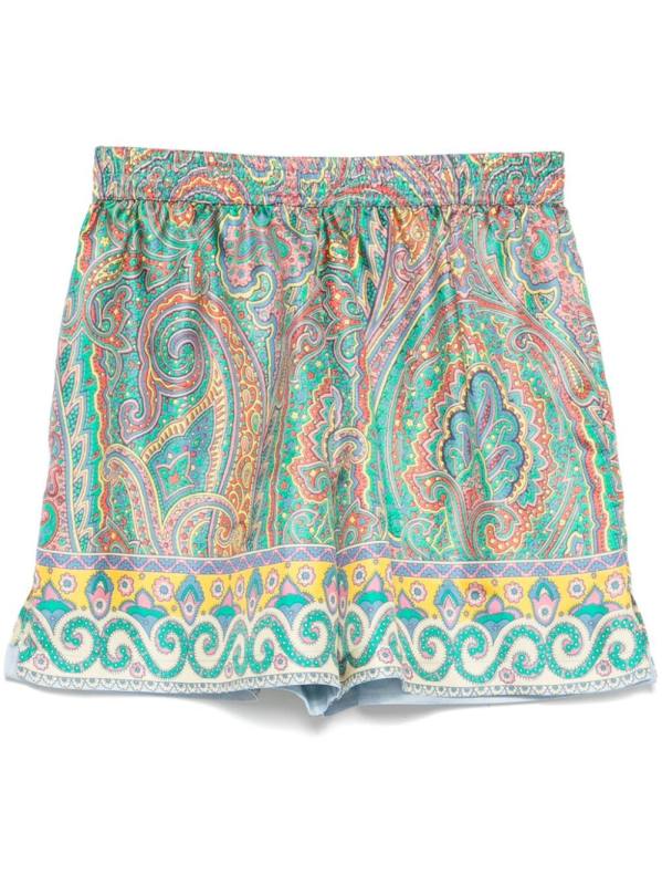 paisley-print shorts