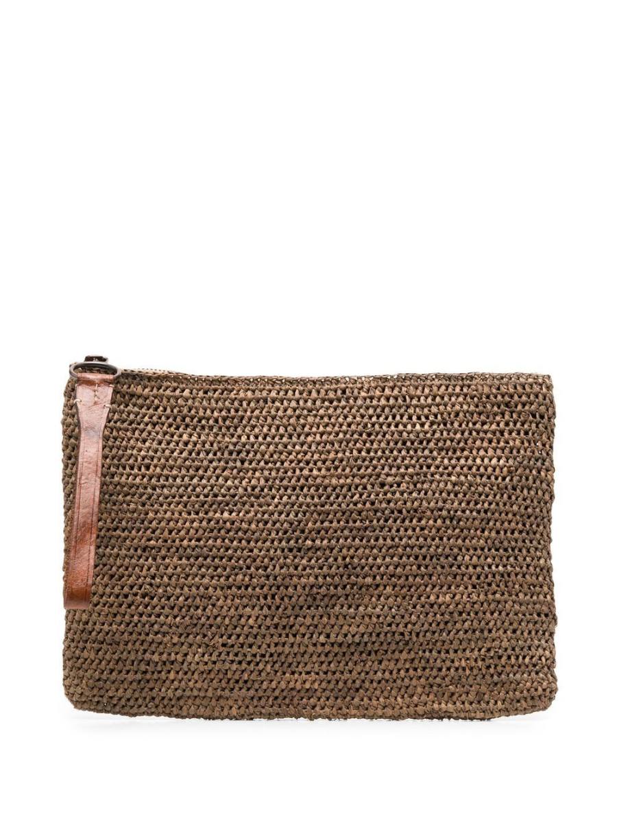 woven zipped clutch bag