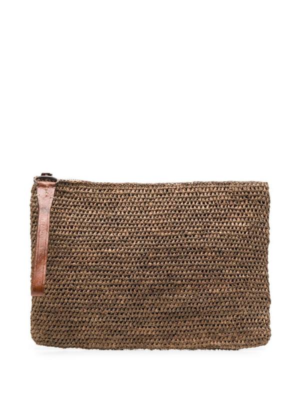 woven zipped clutch bag