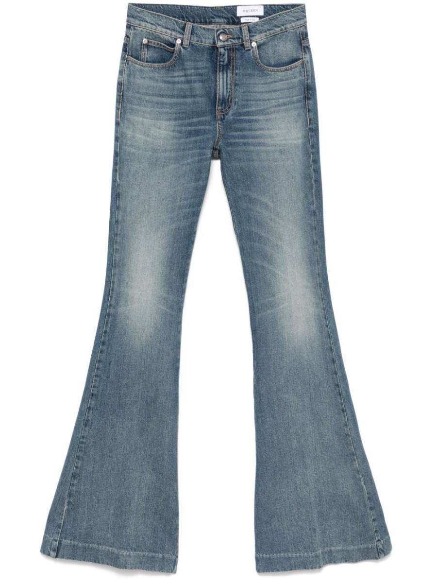 mid-rise flared jeans