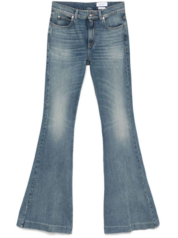 mid-rise flared jeans