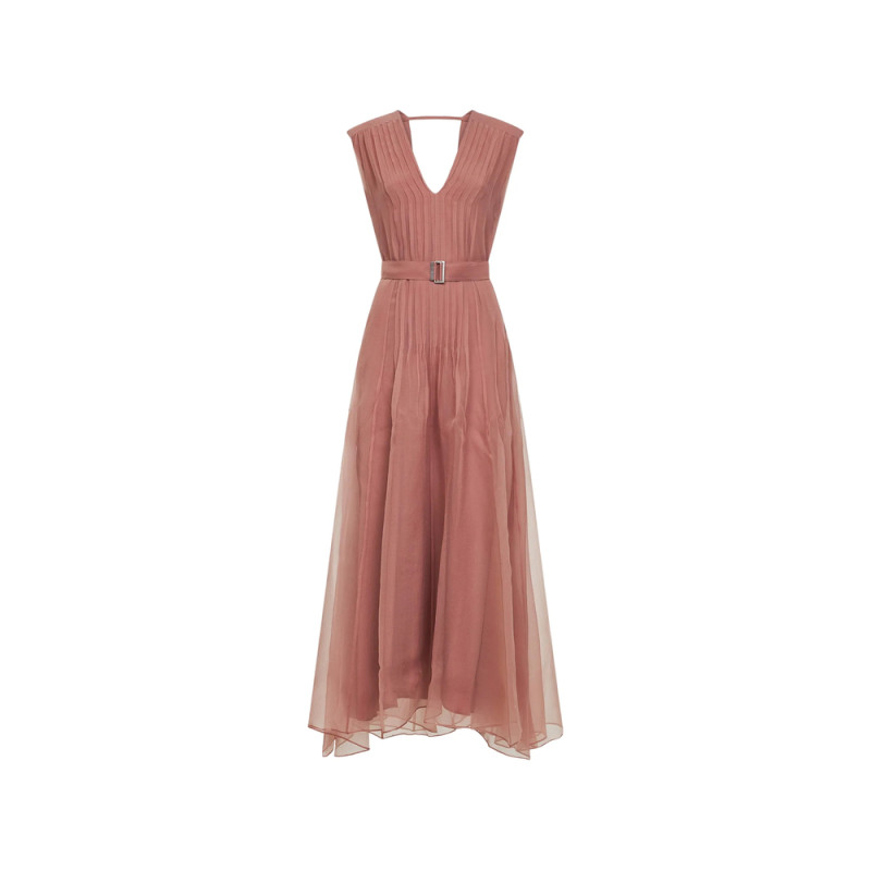 Brunello Cucinelli Belted-waist Midi Dress