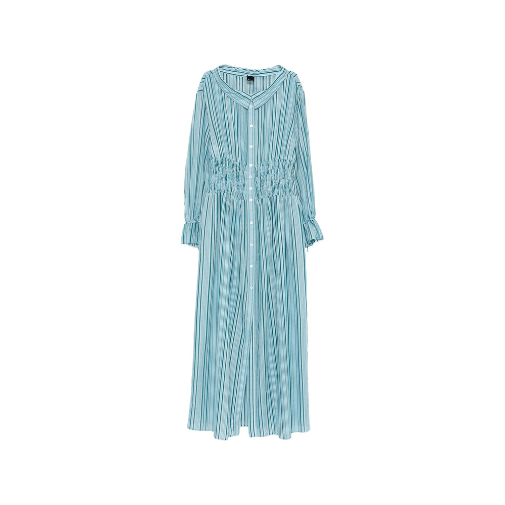 Pinko Striped Ruffle Maxi Dress