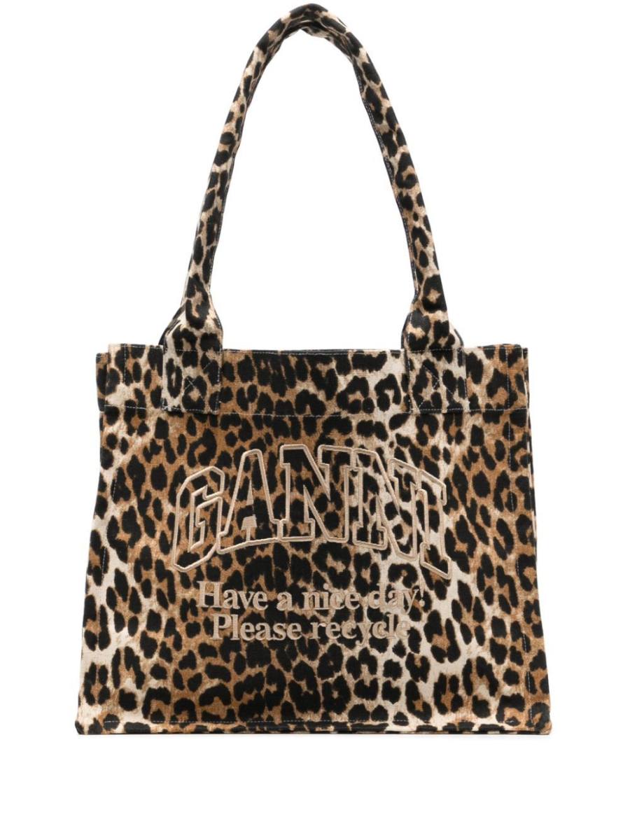 large leopard-print canvas tote bag