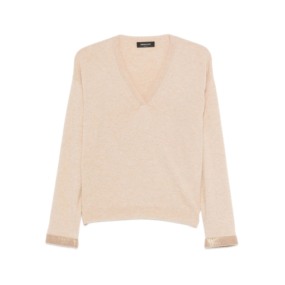 Fabiana Filippi Sequin-embellished V-neck Sweater