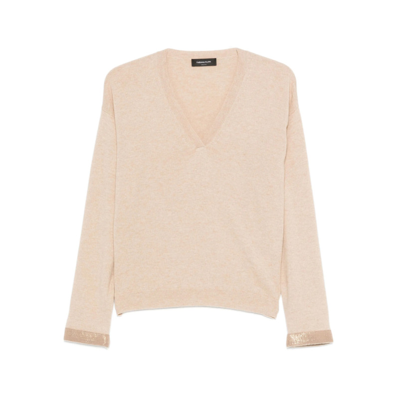 Fabiana Filippi Sequin-embellished V-neck Sweater