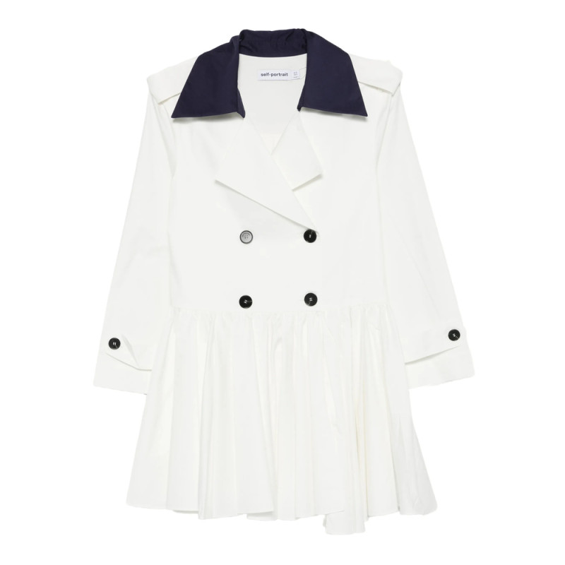 Self-portrait Button Pleated Mini Dress