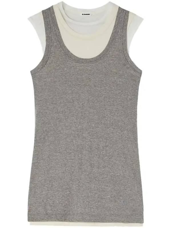 layered cotton tank top