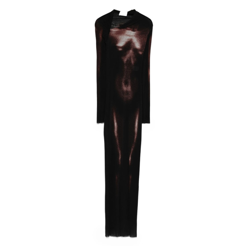 Jean Paul Gaultier Body-print Long Dress