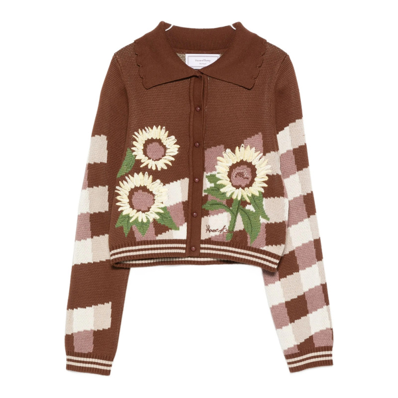 House Of Sunny The Sunflower Stripper Floral-embroidered Cardigan