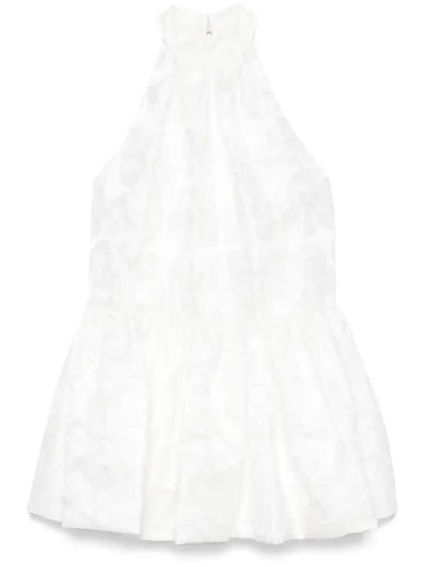 floral-jacquard mini dress