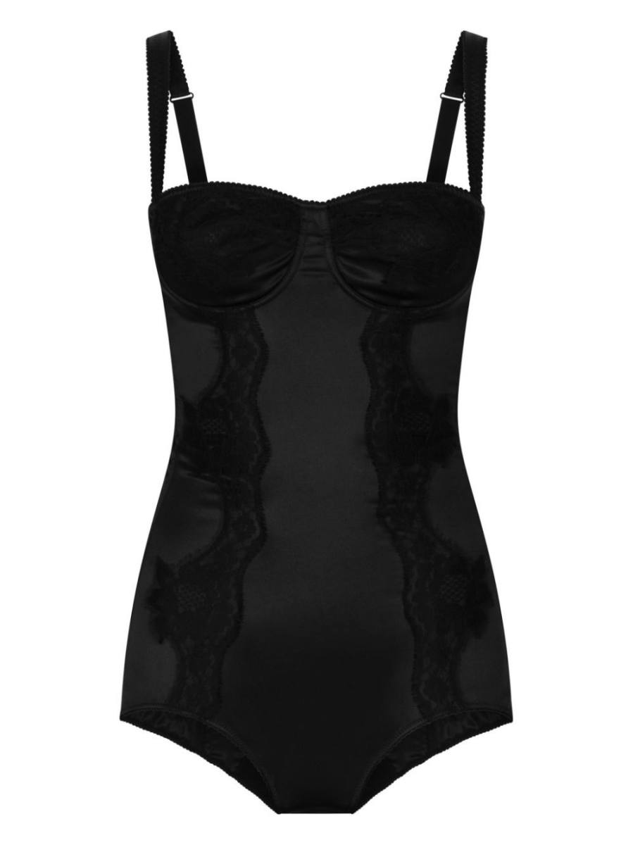 lace-trim balconette bodysuit