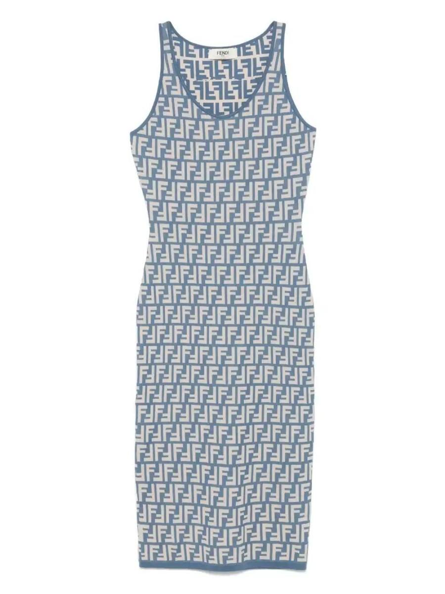 FF-jacquard midi dress