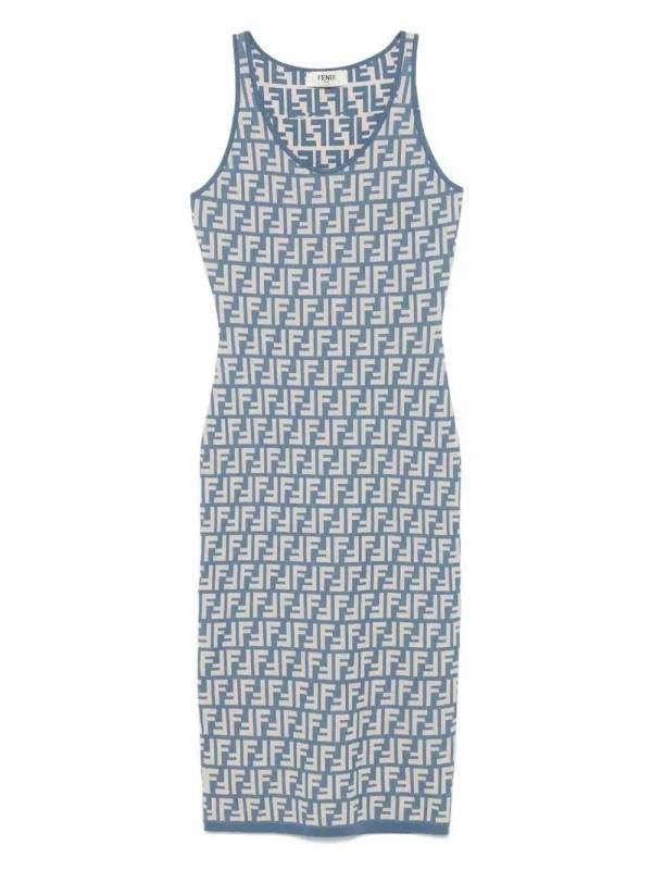 FF-jacquard midi dress