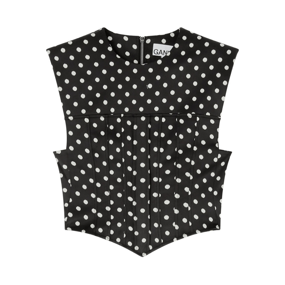 Ganni Polka Dot Zip Top