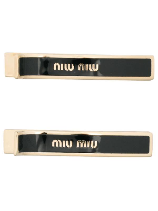 logo-print hair clip
