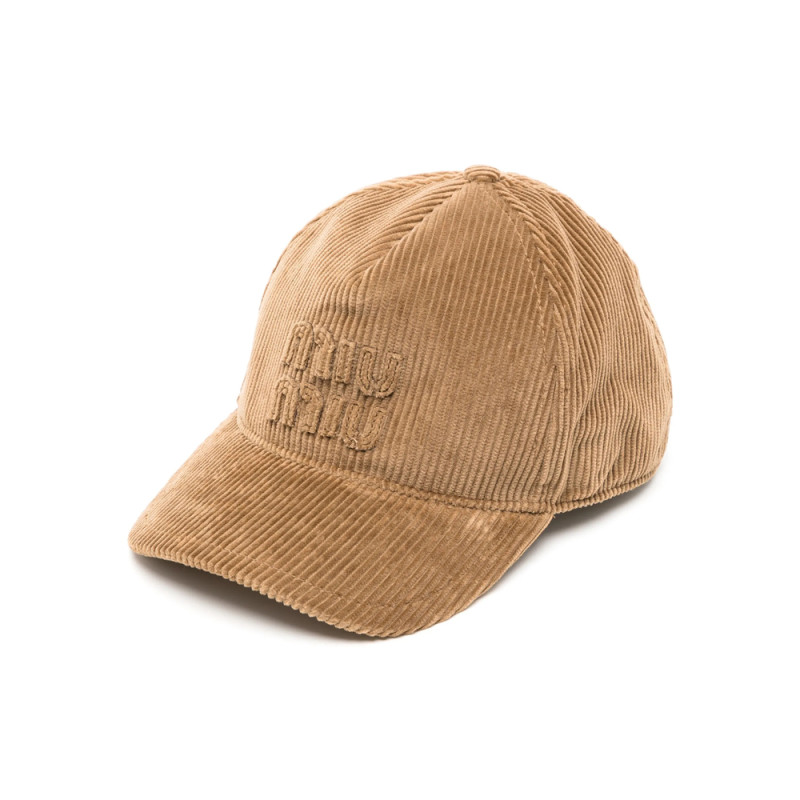 Miu Miu Logo-appliqué Corduroy Baseball Cap