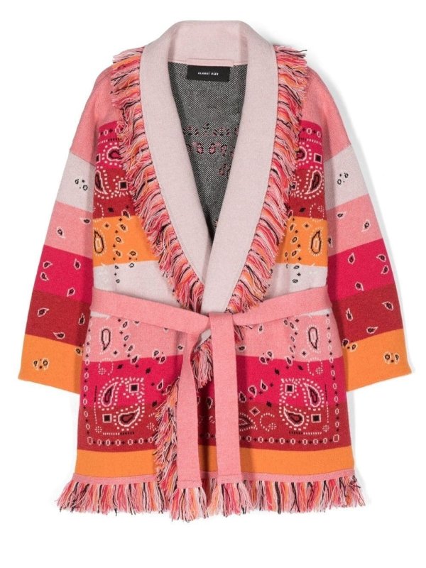 cashmere paisley-print cardi-coat