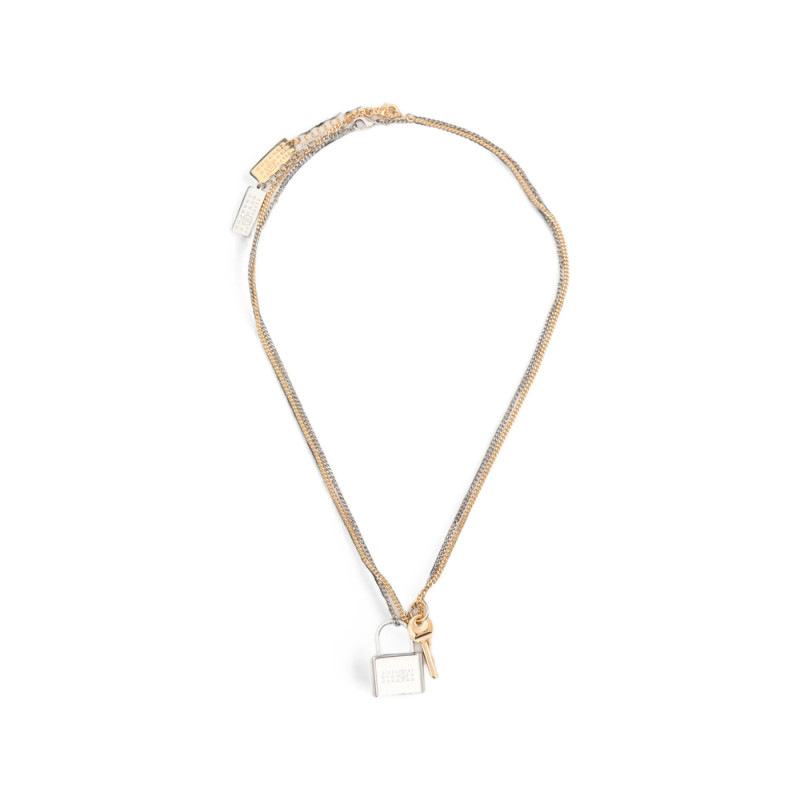 Mm6 Maison Margiela Layered Lock And Key Pendant Necklace