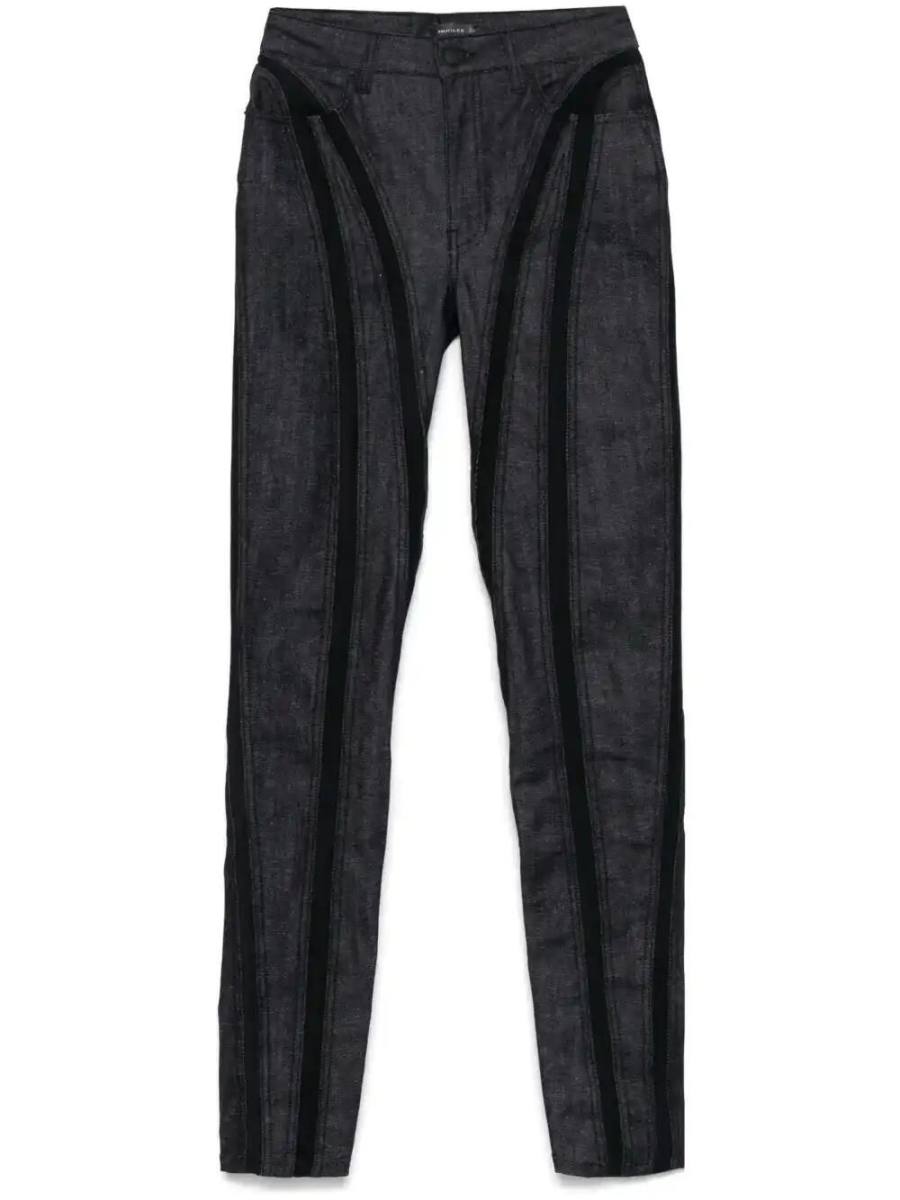 mesh-panel skinny jeans