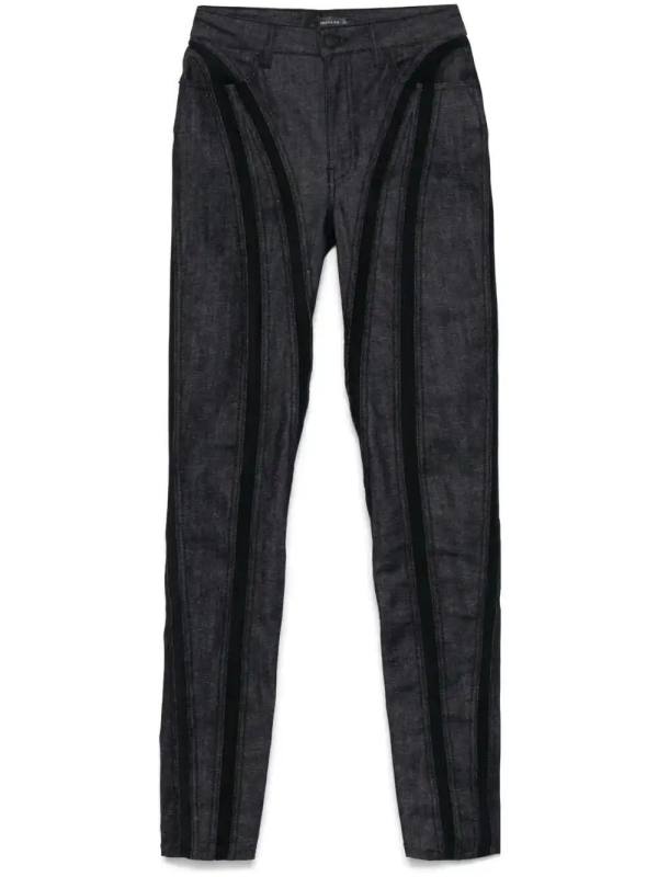 mesh-panel skinny jeans
