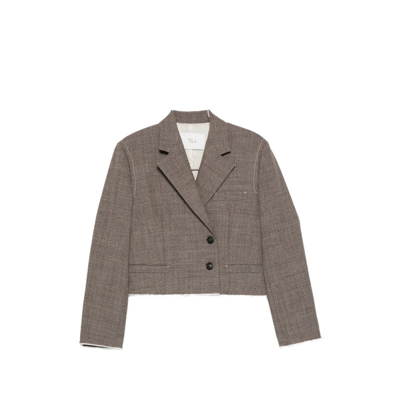 Tela Cropped Double-breasted Jacket