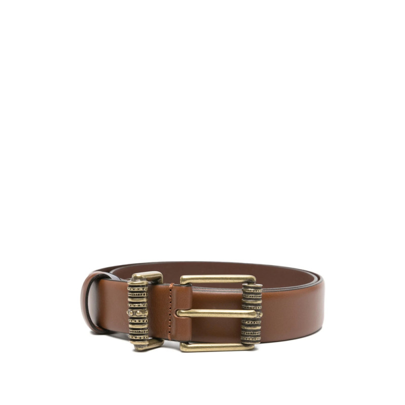 Ba & sh Brett Embossed-buckle Leather Belt