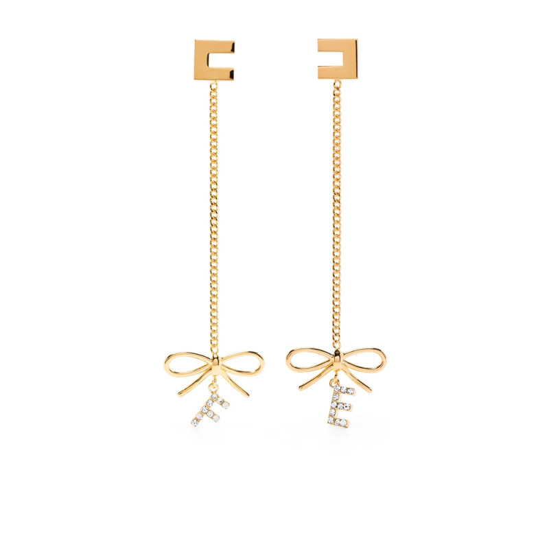 Elisabetta Franchi Bow-detail Pendant Earrings