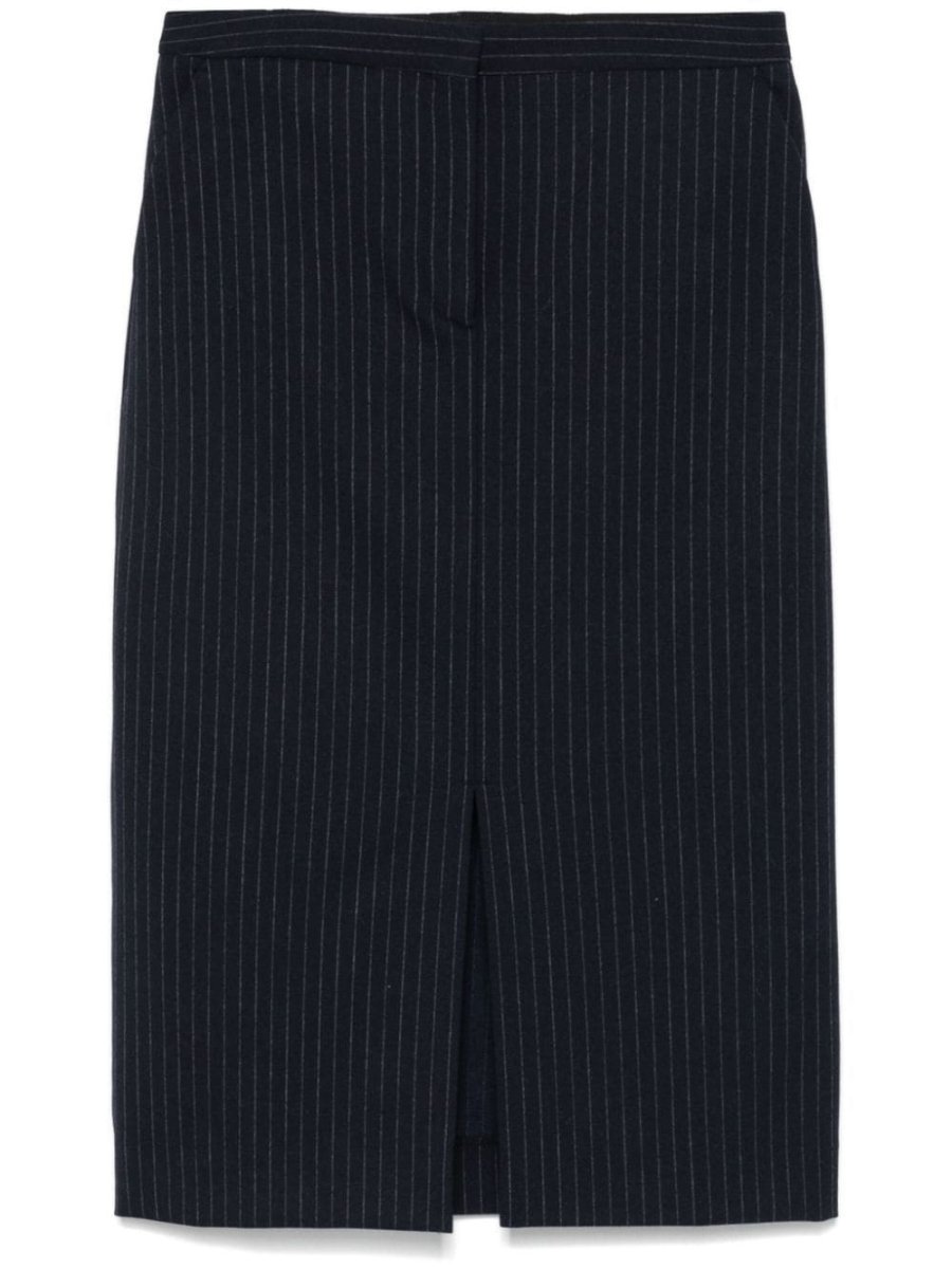 pinstripe midi skirt