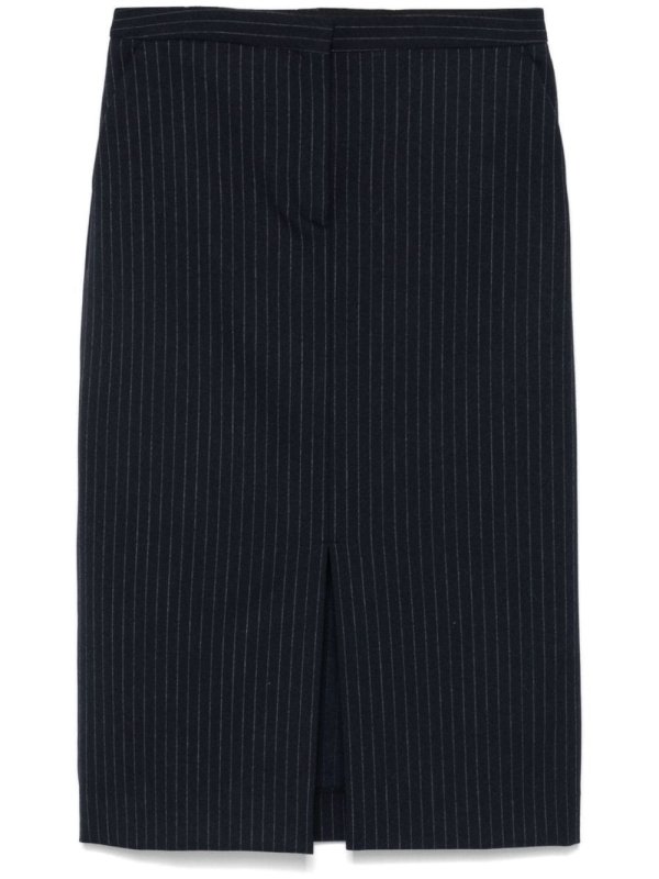 pinstripe midi skirt