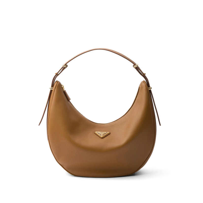 Prada Large Arqué Leather Shoulder Bag