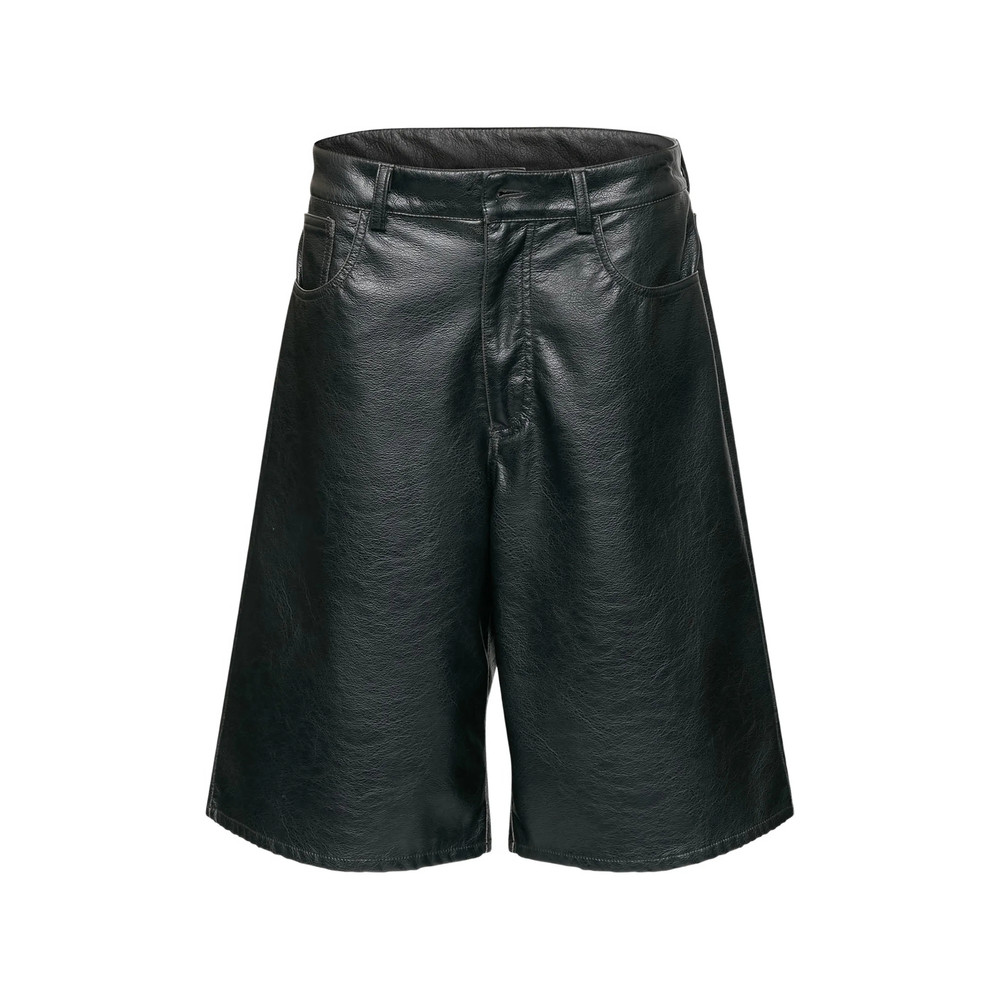 Mm6 Maison Margiela Faux-leather Knee-length Shorts