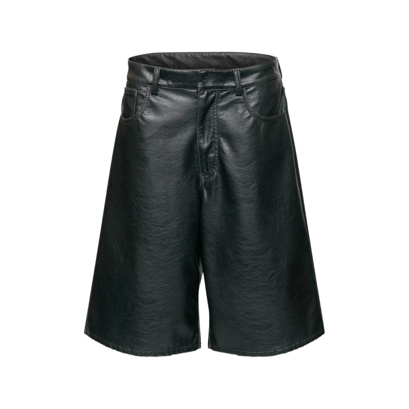 Mm6 Maison Margiela Faux-leather Knee-length Shorts