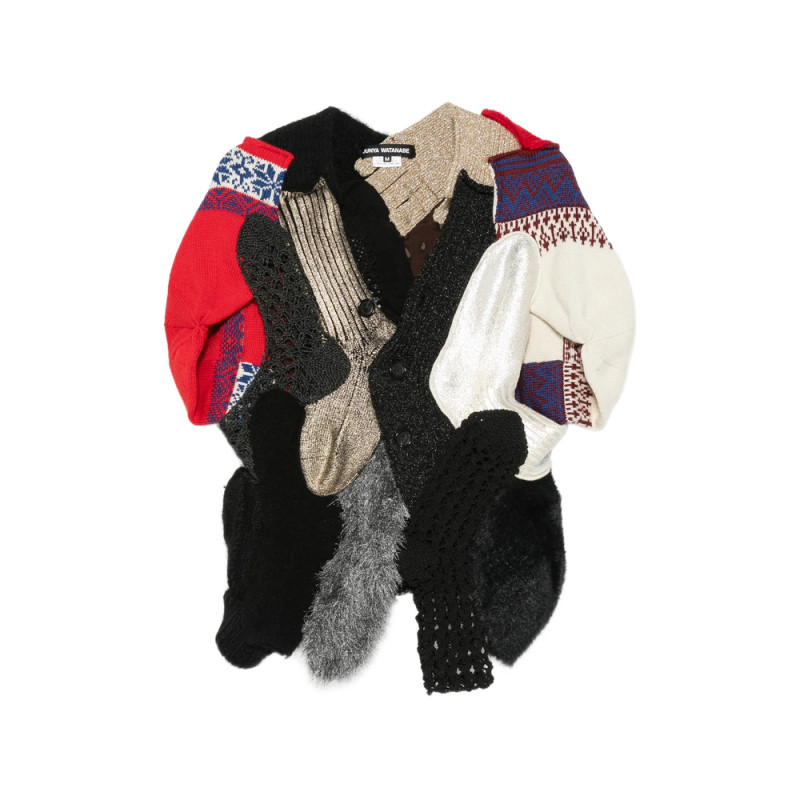 Junya Watanabe Mixed-material Patchwork Cardigan